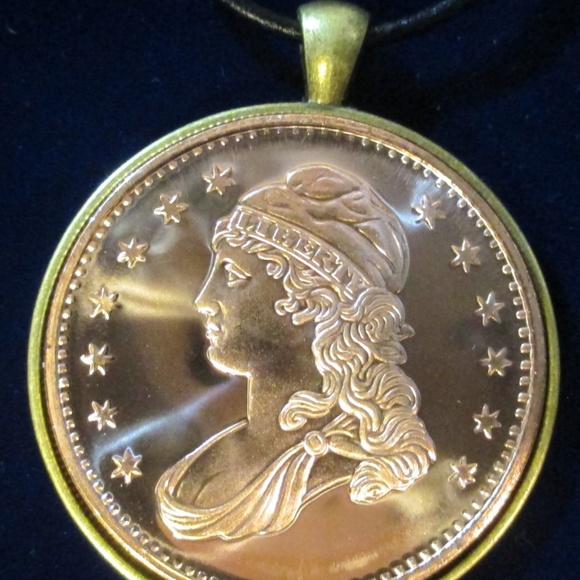 Capped Bust Liberty Leather Chord Necklace - Picture 2 of 5